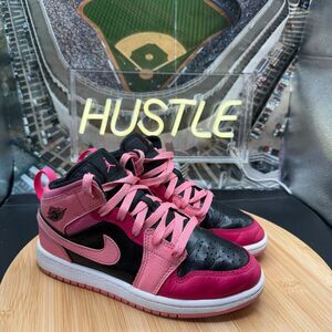 Nike Air Jordan 1 Mid (PS) Coral Chalk pinksicle Sz 2Y